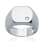 Bague chevalière femme personnalisable, en argent massif OZ