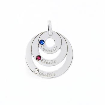 Pendentif prénom 3 anneaux argent 925/1000 