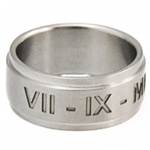 Bague alliance homme argent chiffres romains