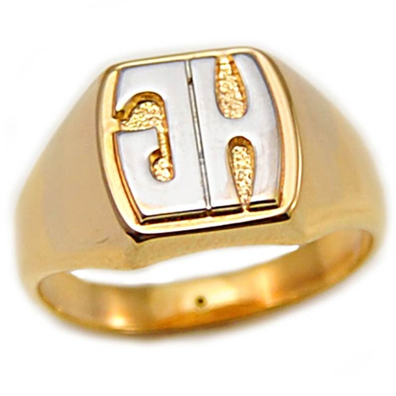 chevaliere homme bicolore