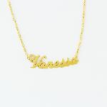 Collier prénom Vanessa 6 lettres or jaune 9K 