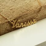 Collier prénom Vanessa 6 lettres or jaune 9K 