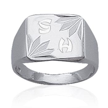 Bague femme chevalière argent massif étoiles