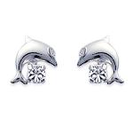 Boucles d'oreille bébé argent - Dauphins