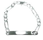 Gourmette femme- argent brillant, maille alternée 1+3