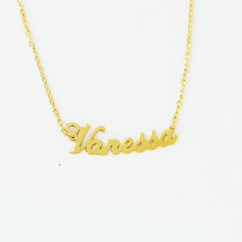 Collier prénom Vanessa 6 lettres or jaune 9K 