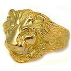 Bague chevalière homme tête de lion or 375/1000 - Modèle Orleac