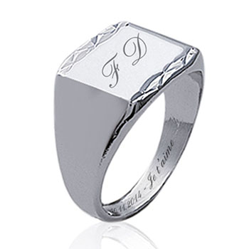 Bague femme chevaliere argent massif