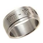 Bague alliance homme argent chiffres romains