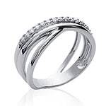 Bague argent femme, alliance mariage en oxyde de zirconium