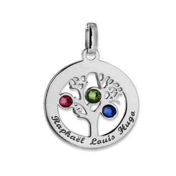 Pendentif prénom arbre de vie en argent 925/1000 