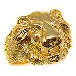 Bague chevalière homme tête de lion or 375/1000 - Modèle Orleac