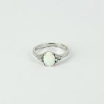 Bague argent Margot strass et opale blanche 